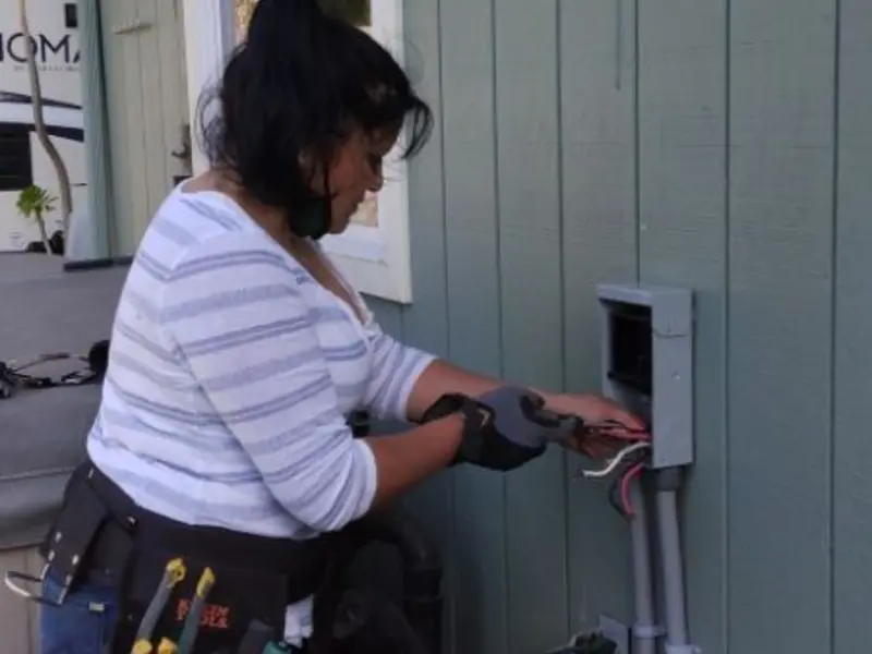 Licensed electrician wiring an exterior subpanel in Steubenville